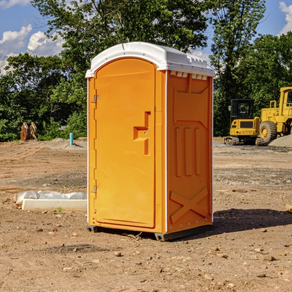 how often are the portable restrooms cleaned and serviced during a rental period in Rea MO